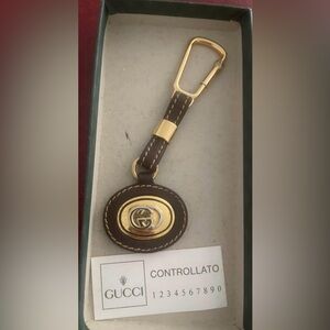 Gucci Brown Leather Key Holder